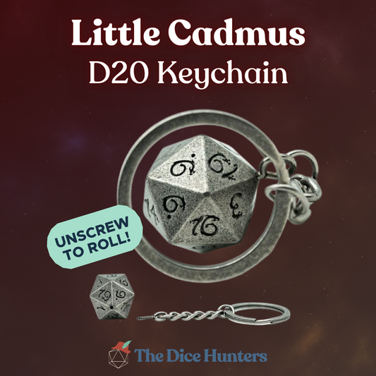 Little Cadmus Metal D20 Dice Keychain
